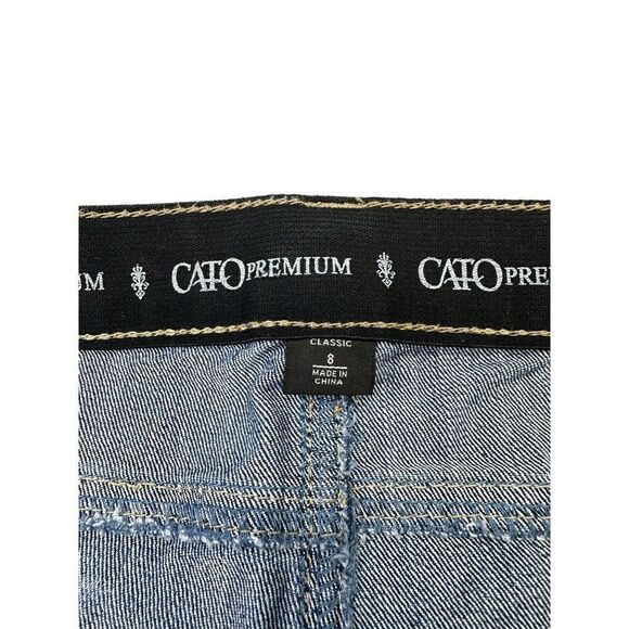 Cato Premium Classic Stretch Straight Leg Medium Wash Denim Blue Jeans Size 8 - Picture 3 of 10